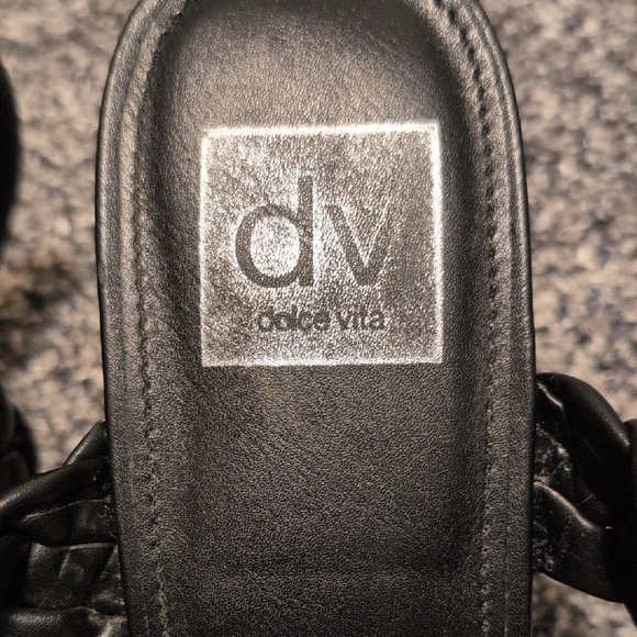 Dolce Vita Black Braided 3" Chunky Heels - Picture 2 of 4